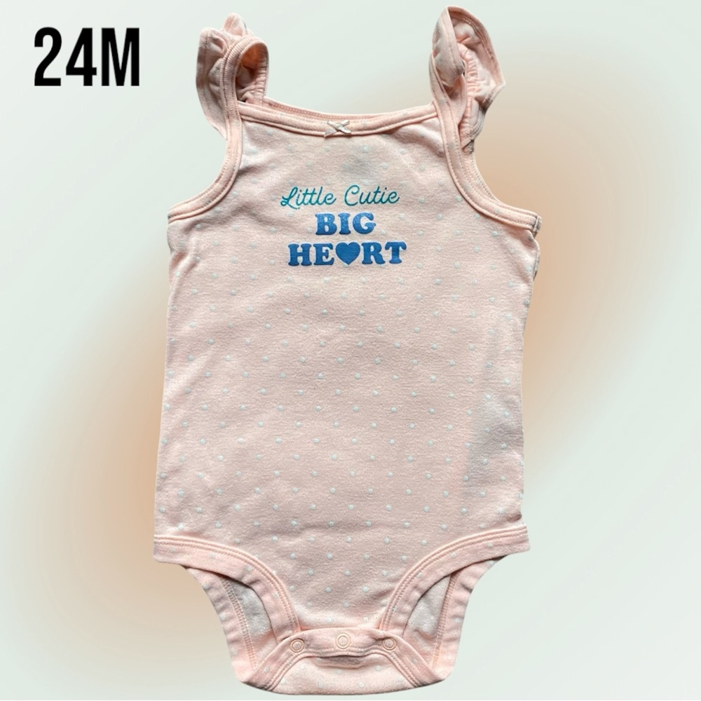 24M Baby Girl Pink Polka Dot Onesie